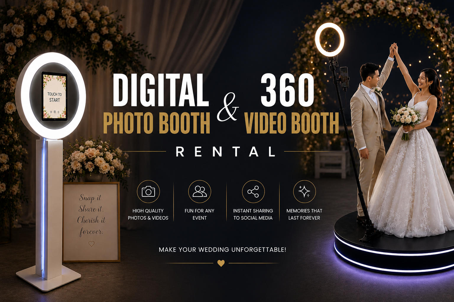 360 video booth rental at a party event by Gab'z Event Rentals Grande Prairie